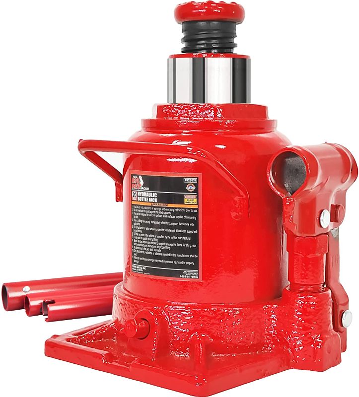 Photo 1 of  BIG RED T92007A Torin Hydraulic Stubby Low Profile Welded Bottle Jack, 20 Ton (40,000 lb) Capacity, Red
