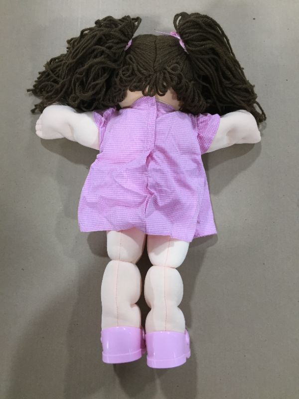 Photo 3 of Cabbage Patch Kids Vintage Retro Style Yarn Hair Doll - Original Brunette Hair/Brown Eyes, 16" - Amazon Exclusive - Easy to Open Packaging