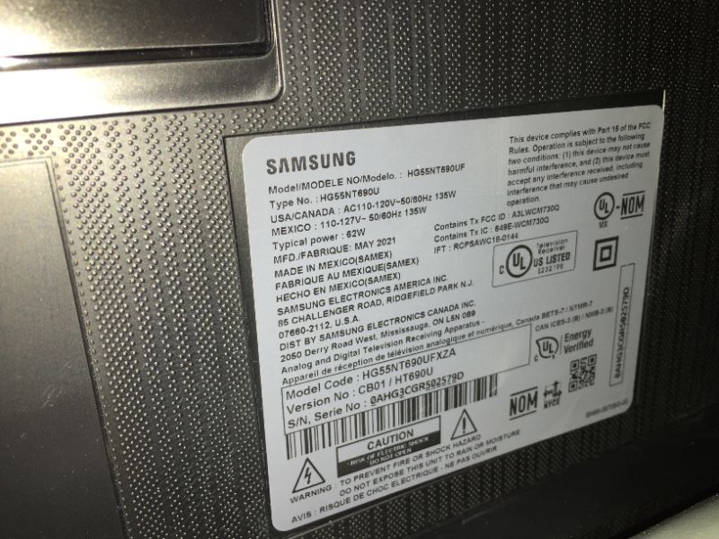 Photo 4 of SAMSUNG 55IN 2019 MODEL HG55NT690UF (tv remote not included)