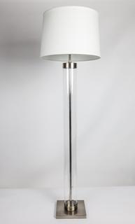 Photo 1 of STEEL AND GLASS TALL LAMP 62H INCHES