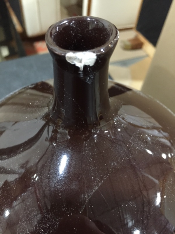 Photo 1 of DECORATIVE CERAMIC VASE BROWN 9W X 10H INCHES