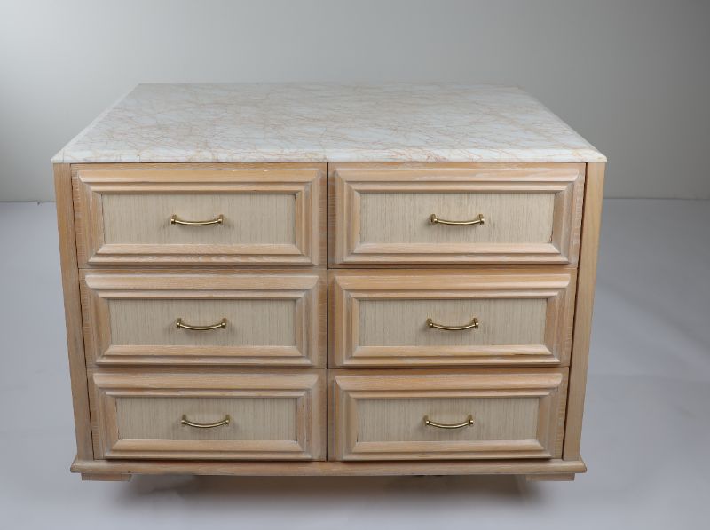 Photo 1 of 4 DRAWER WOODEN DRESSER H33 INCH W47 INCH L25 INCH (DRESSER ONLY)
marble may vary 