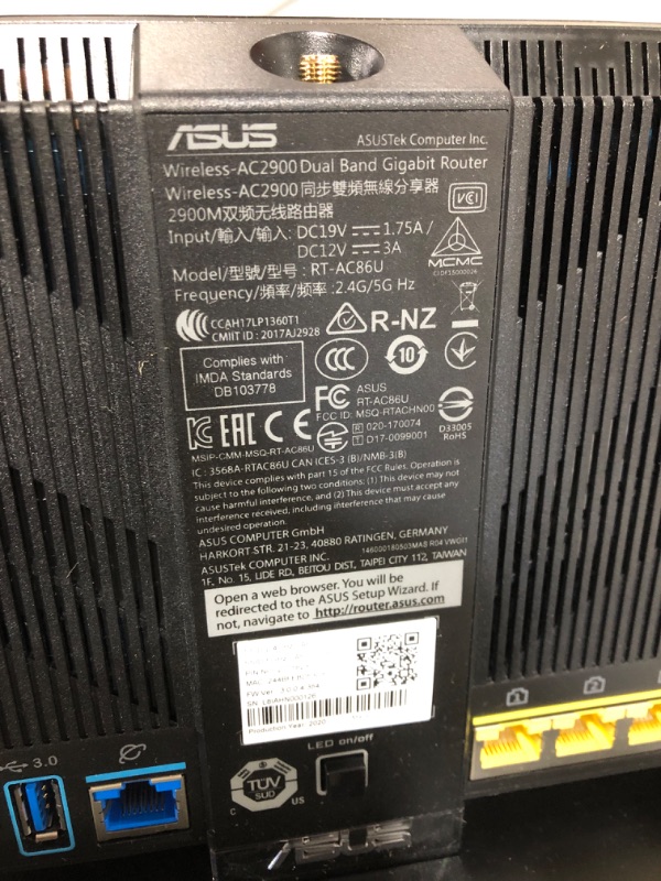 Photo 3 of ASUS AC2900 WiFi Gaming Router (RT-AC86U) - Dual Band Gigabit Wireless Internet Router, WTFast Game Accelerator, Streaming, AiMesh Compatible, Included Lifetime Internet Security, Adaptive QoS
