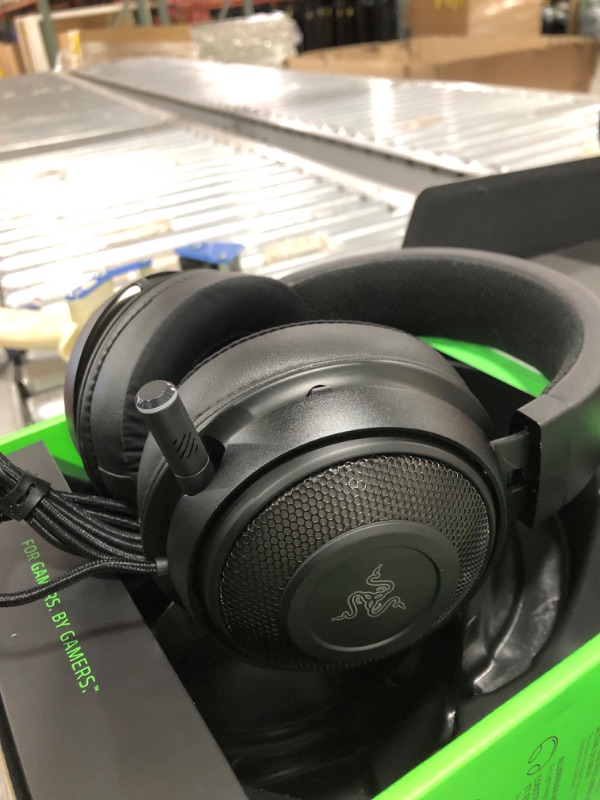 Photo 7 of Razer Kraken Ultimate RGB USB Gaming Headset: THX 7.1 Spatial Surround Sound - Chroma RGB Lighting - Retractable Active Noise Cancelling Mic - Aluminum & Steel Frame - for PC - Classic Black
