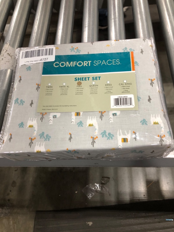 Photo 1 of Comfort Spaces 100% Cotton Percale 4 Piece Set Ultra Soft Breathable Deep Pocket Printed Llama Animal Pattern Sheets with Pillow Cases Bedding, Full, Lama Multi
