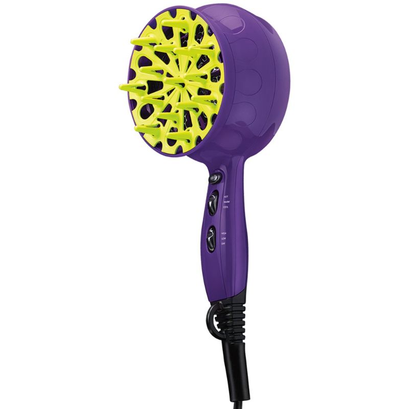 Photo 1 of Bed Head Curls in Check 1875 Watt Diffuser Hair Dryer, Purple, 1 Count (Pack of 1)
