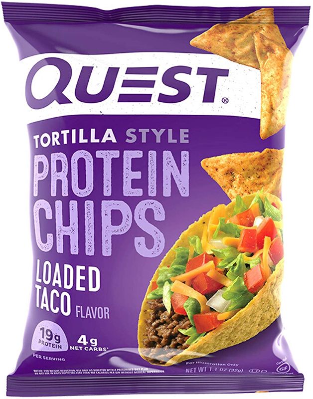 Photo 1 of 2 Boxes of Quest Nutrition Tortilla Style Protein Chips, Loaded Taco, Low Carb, Gluten Free, Baked, 1.1 Ounce (Pack of 24) ***BEST BY:04/23/2022***