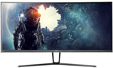 Photo 1 of Monoprice 35 Inch Zero-G Curved Ultrawide Gaming Monitor V2-1800R, 21:9, 3440x1440p, UWQHD, 120Hz, AMD FreeSync, 4ms, HDMI, DisplayPort, VA
