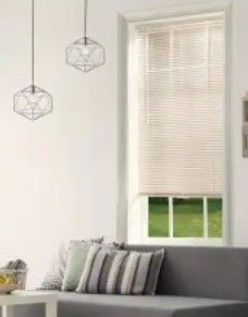 Photo 1 of Alabaster Cordless 1 in. Vinyl Mini Blind - 23 in. W x 72 in. L Set of 4