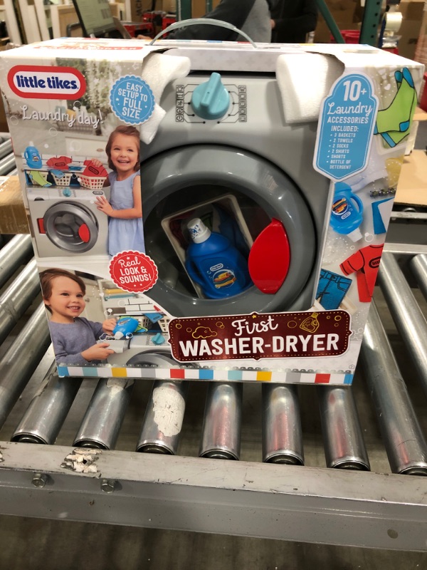 Photo 2 of Little Tikes First Washer Dryer - Realistic Pretend Play Appliance for Kids, Interactive Toy Washing Machine with 11 Laundry Accessories, Unique Toy, Ages 2+
