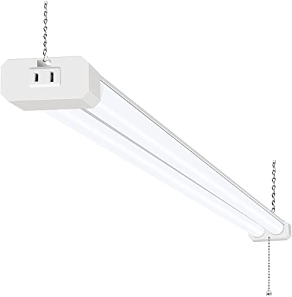 Photo 1 of 46 in 5000K LED Shop Light Linkable, Daylight 42W LED Ceiling Lights for Garages, Workshops, Basements,hanging or FlushMount, Power Cord W/ Built-in ON/Off Switch, 4200lm, ETL- 1 Pack