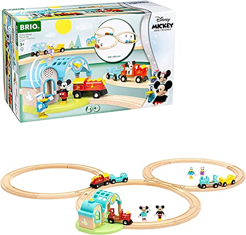 Photo 1 of BRIO 32292 Disney Mickey's Deluxe Wooden Railway Set | Wooden Toy Train Set for Kids Age 3 and up