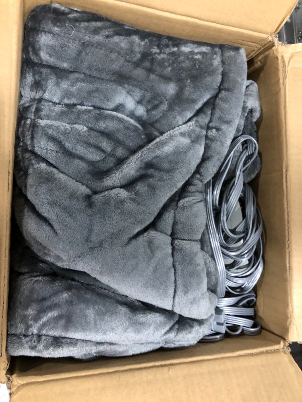 Photo 1 of Beautyrest - Heated Microlight to Berber Blanket - Grey - Queen