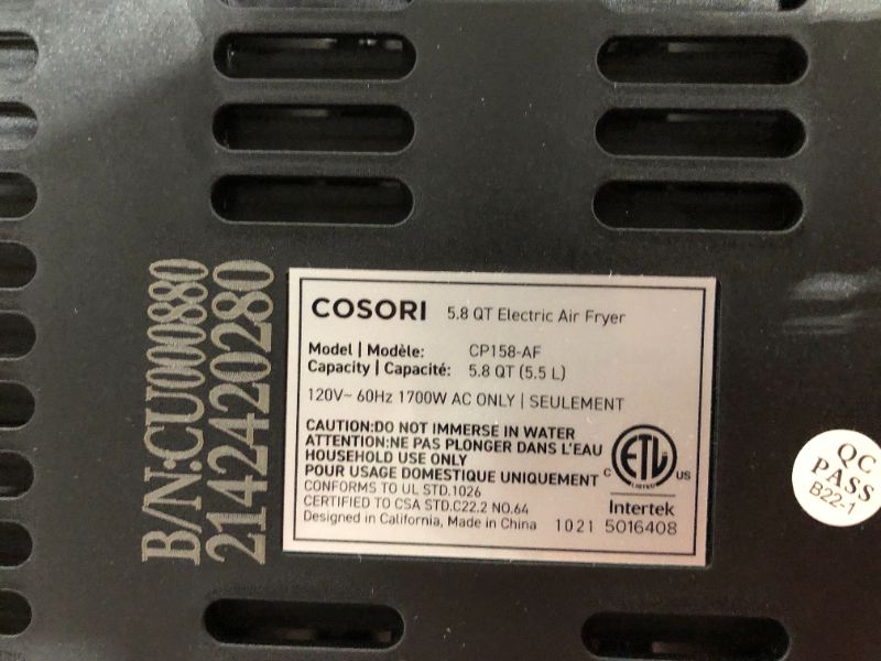 Photo 4 of COSORI (CP158-AF) Air Fryer Reviews COSORI Air Fryer, Max XL 5.8 Quart, 1700-Watt Electric Hot Air Fryers Oven & Oilless Cooker for Roasting