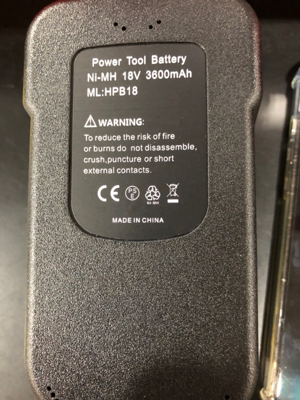 Photo 1 of 3600mAh 18Volt Replacement for Black and Decker 18V Battery Replacement Ni-Mh, Compatible with Black and Decker 18 Volt HPB18 244760-00 A1718 FS18FL FSB18 Firestorm Cordless Power Tools
