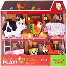 Photo 1 of LET'S PLAY/ON THE FARM 6 PC WOOD PUZZLE
