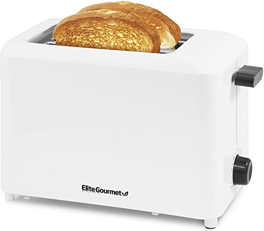 Photo 1 of Elite Gourmet ECT-1027 Cool Touch with 7 Temperature Settings & Extra Wide 1.25" Toaster, 2 Slices, White
