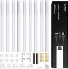 Photo 1 of 306” Cord Hider - Cord Cover Wall - Paintable Cable Concealer, Wire hiders for TV on Wall - Cable Management Cord Hider Wall Including Connectors & Adhesive Strips Cable Raceway - Cord Management
