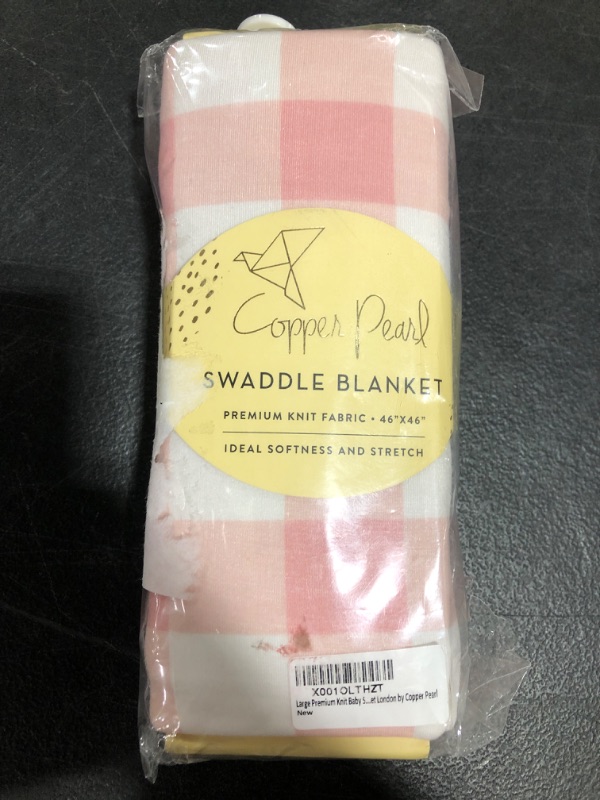 Photo 3 of Large Premium Knit Baby Swaddle Receiving Blanket London by Copper Pearl
