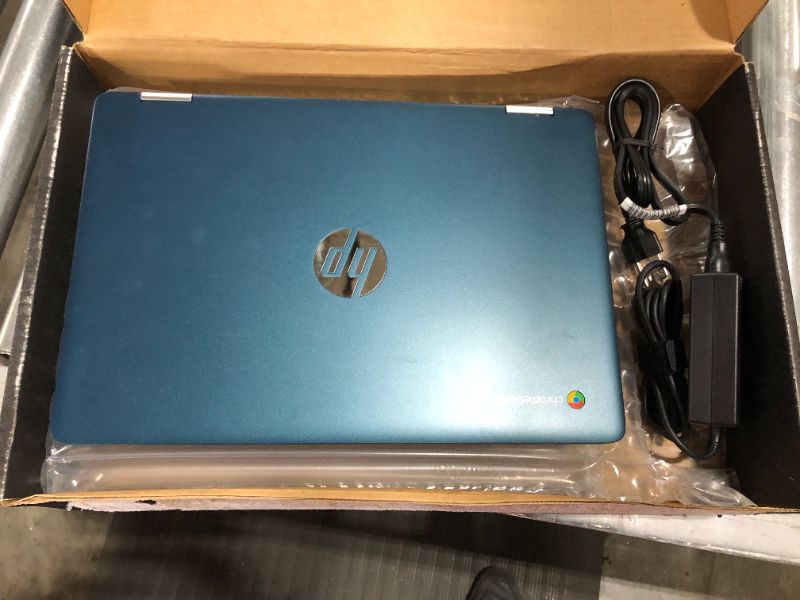 Photo 5 of Laptop HP X360 14a Chromebook 14" HD Touchscreen, Entertaining from Any Angle Intel Celeron, 4GB DDR4 64GB eMMC WiFi Webcam Stereo Speakers Bluetooth 4.2 Chrome Blue Metallic Color