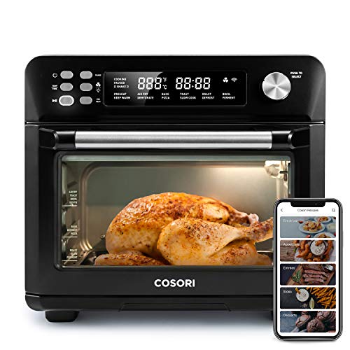 Photo 1 of COSORI Smart 12-in-1 Air Fryer Toaster Oven Combo, Countertop Dehydrator for Chicken, Pizza and Cookies, Christmas Gift, Work with Alexa, 25L, Black