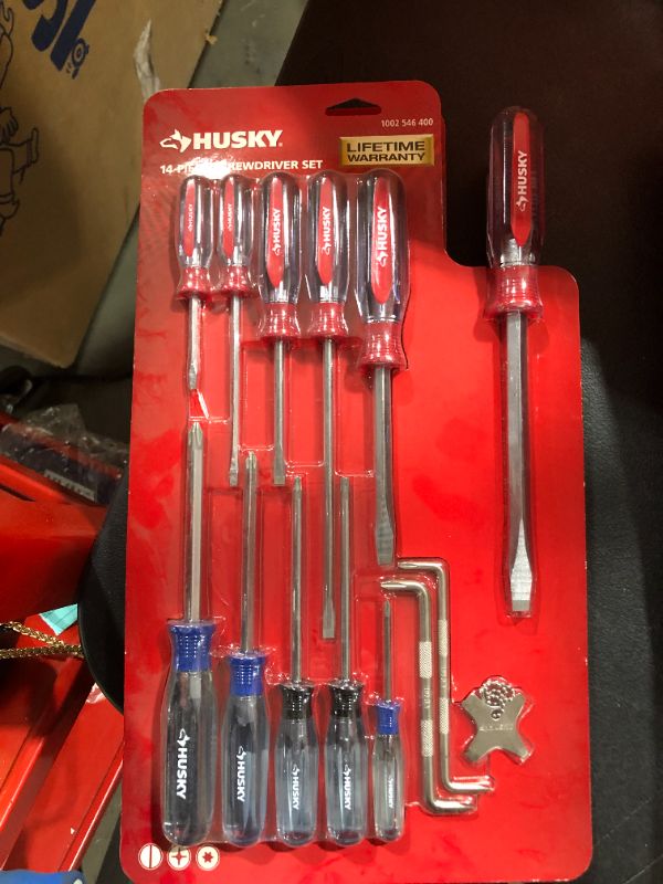 Photo 1 of 2x Husky 14 PC Screwdriver Set Precision Machined Tips