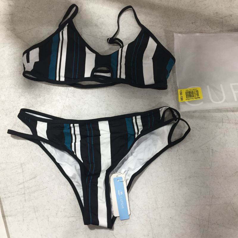 Photo 2 of Blue White And Black Striped Bikini - large
