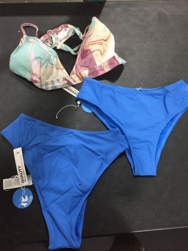 Photo 1 of CUPSHE BAG LOT 
TWO BOTTOMS ONE TOP
VARIOUS SIZES