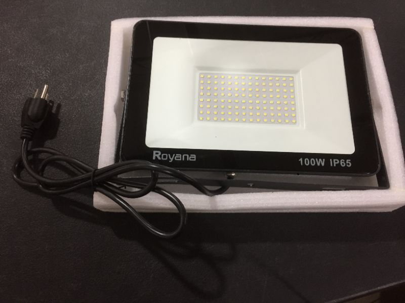 Photo 1 of SOLLA 100W LED Flood Light, IP66 Waterproof, 8000lm, 550W Equivalent, Super Bright Outdoor Security Lights, 6000K Daylight White, Outdoor Floodlight for Garage, Garden, Lawn and Yard
