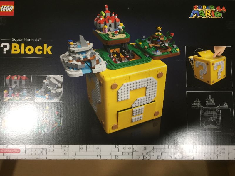 Photo 2 of LEGO Super Mario 64 Question Mark Block 71395 Building Kit; Collectible Gift for Display and Interactive Play with the Mario Figure from the 71360 Sta
