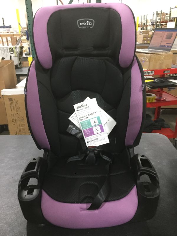 Photo 2 of Evenflo Maestro Sport Convertible Booster Car Seat, Forward Facing, High Back, 5-Point Harness, For Kids 2 to 8 Years Old, Whitney Pink
