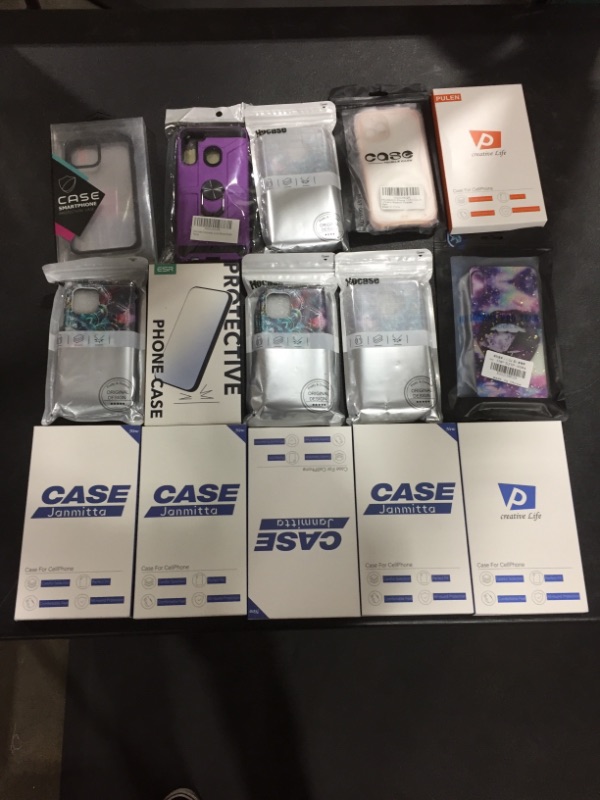 Photo 1 of Cellphone screen protector and case variety pack ( different sizes and styles)