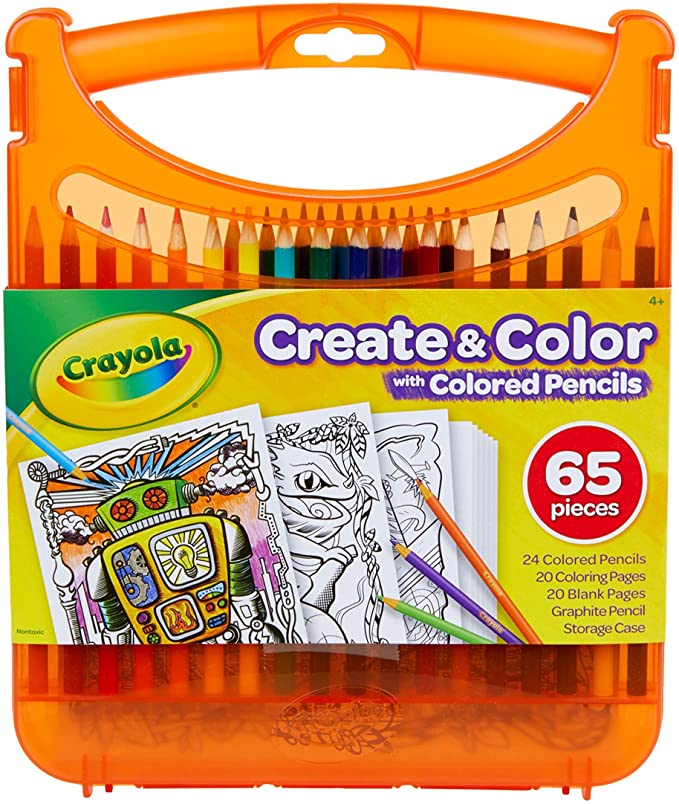 Photo 1 of Crayola Colored Pencils Coloring Art Case with Coloring Pages