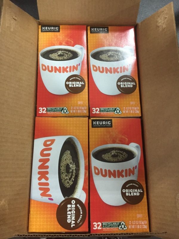 Photo 2 of (4 pack) Dunkin' Original Blend Medium Roast Coffee K-Cups, 32 CT
