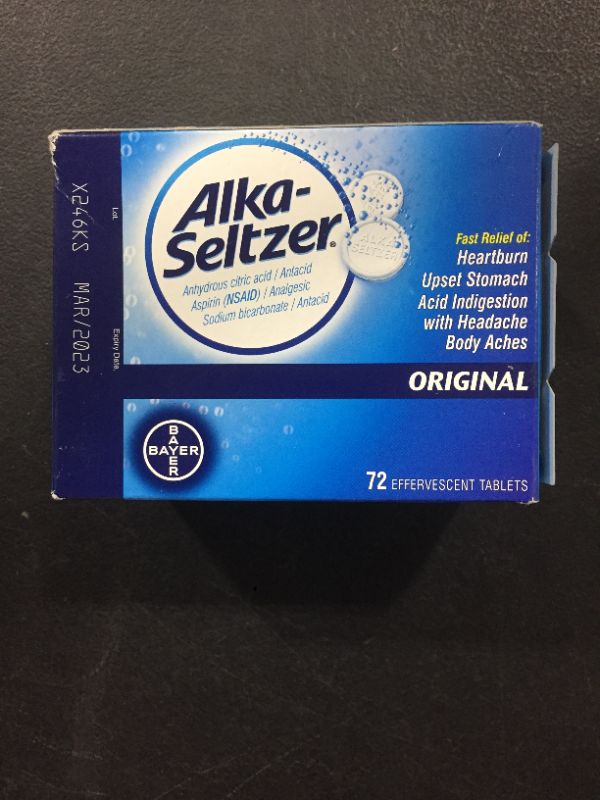 Photo 2 of Alka-Seltzer PFY BXAS50 80659297 Antacid and Pain Relief Medicine, Two-Pack (Pack of 50)----exp march 2023