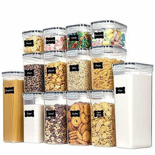 Photo 1 of CHEFSTORY Airtight Food Storage Containers Set, 14 PCS Kitchen Storage Containers with Lids for Flour, Sugar and Cereal, Plastic Dry Food Canisters for Pantry Organization and Storage

