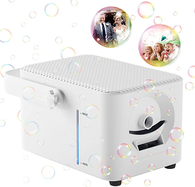 Photo 1 of NAHWONG Bubble Machine, Integrated Anti-Overflow Tank, Children's Automatic Bubble Blower, Party Bubble Maker, Integrated Bubble Blowing Device, for Indoor and Outdoor Birthday Parties (White)
