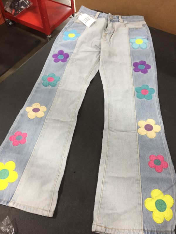 Photo 1 of GIRLS FLOWER BELLBOTTOM JEANS SMALL