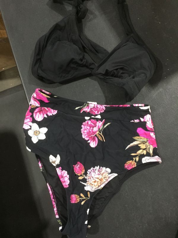 Photo 2 of Black Floral Halter High Waisted Bikini
MEDIUM