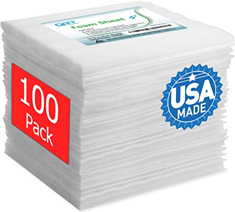 Photo 1 of 100-sheet foam package, 12" x 12" DAT, 1/16" thick, wraparound foam cushioning material, packaging and shipping supplies
