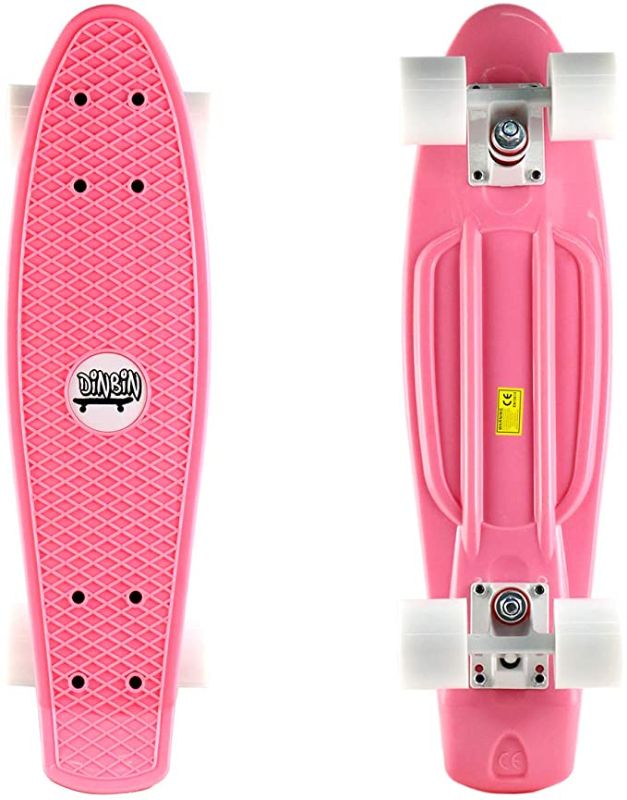 Photo 1 of DINBIN Complete Highly Flexible Plastic Cruiser Board Mini 22 Inch Skateboards for Beginners or Professional with High Rebound PU Wheels
