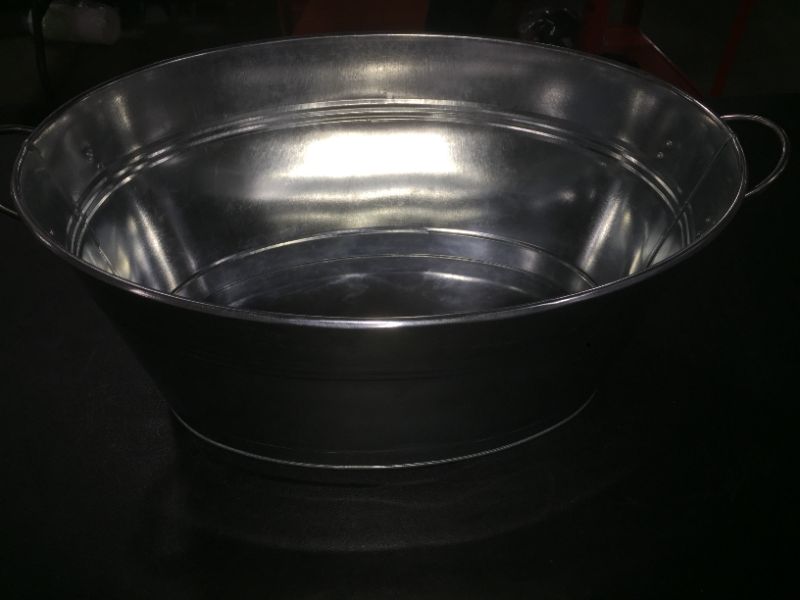 Photo 2 of 16" Oval Washtub Metal Planter
