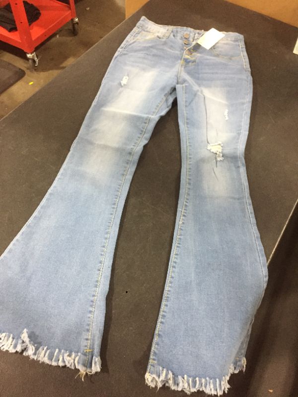 Photo 1 of GIRLS BELL BOTTOM JEANS MEDIUM 