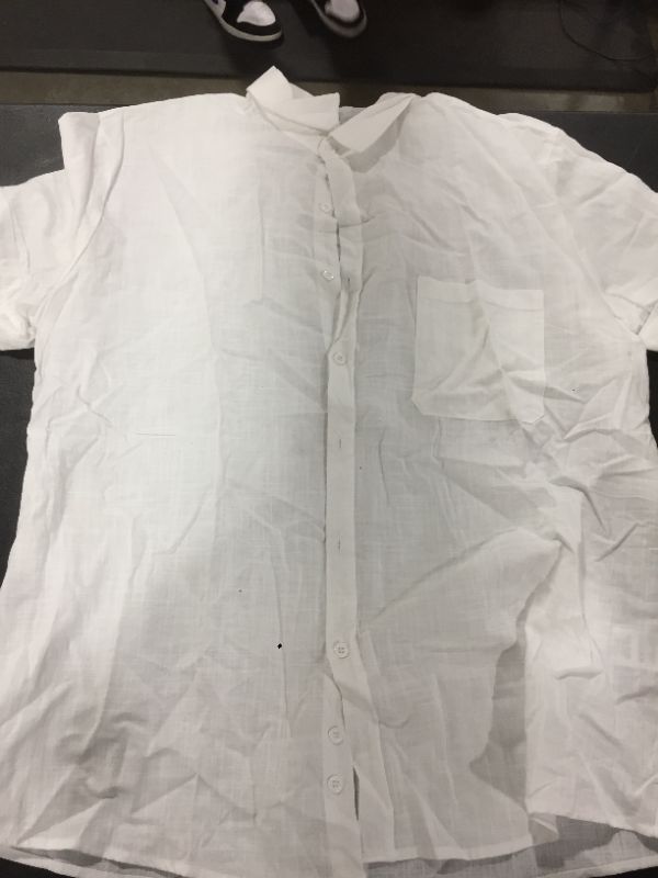 Photo 1 of MENS WHITE LINEN BUTTON DOWN XL