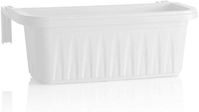 Photo 1 of 24" Adjustable Railing Planter, White
