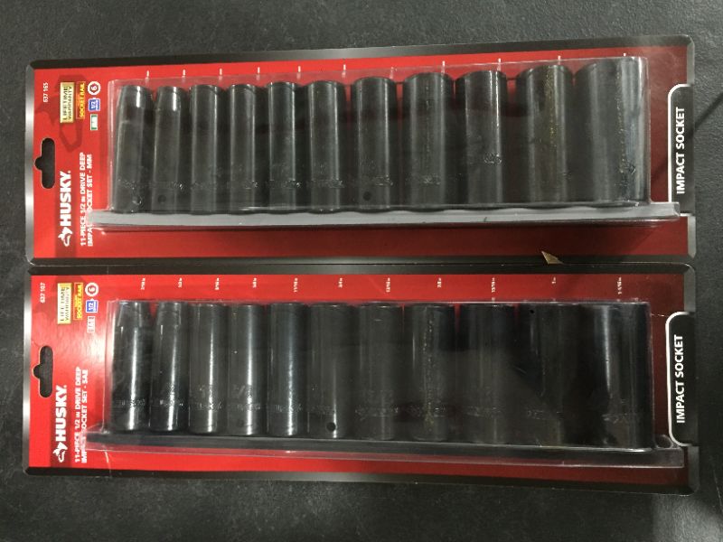 Photo 2 of Husky 1/2 in. Drive Deep Metric Impact Socket Set (11-Piece) Husky 1/2 in. Drive Deep SAE Impact Socket Set (11-Piece)