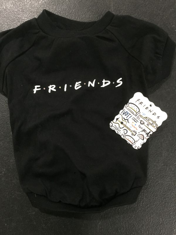 Photo 2 of Friends TV Show Iconic Logo Dog T Shirt in Black | Soft Dog Shirt, Machine Washable Pull-Over Dog Tshirt, Light Weight and Semi-Stretch | Size Small (
