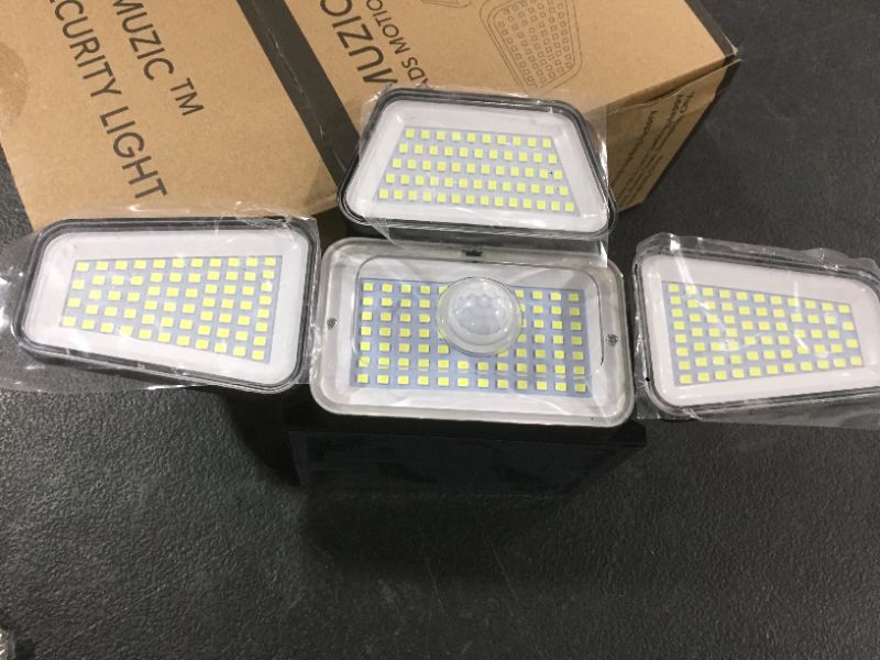 Photo 2 of Solar Lights Outdoor, 270 LED 3000LM Motion Sensor Light, IP65 Waterproof 4 Heads 3 Modes 330°Wide Angle 6500K Solar Powered Security LED Wireless Flood Lights Luces Solares para Exteriores (2 Pack)
