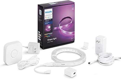 Photo 1 of Philips Hue 555342 Starter Kit Lightstrip, Kit (6ft Base Kit + Hub), White
