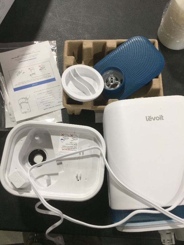 Photo 2 of LEVOIT Humidifiers for Bedroom, 4L Cool Mist Ultrasonic for Plants Baby with Essential Oil Tray,Dual 360°Rotation Nozzles, Handle Design, Quiet Operation, Last up to 40Hours, Auto Shut Off, Blue
